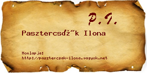 Pasztercsák Ilona névjegykártya